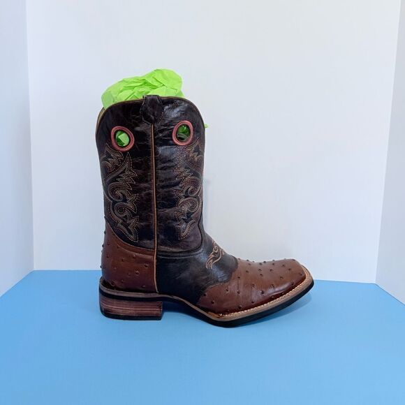 JNV Western Wear Men’s Leather Square Toe
Ostrich Print Rodeo Boots Size 11 main image 13